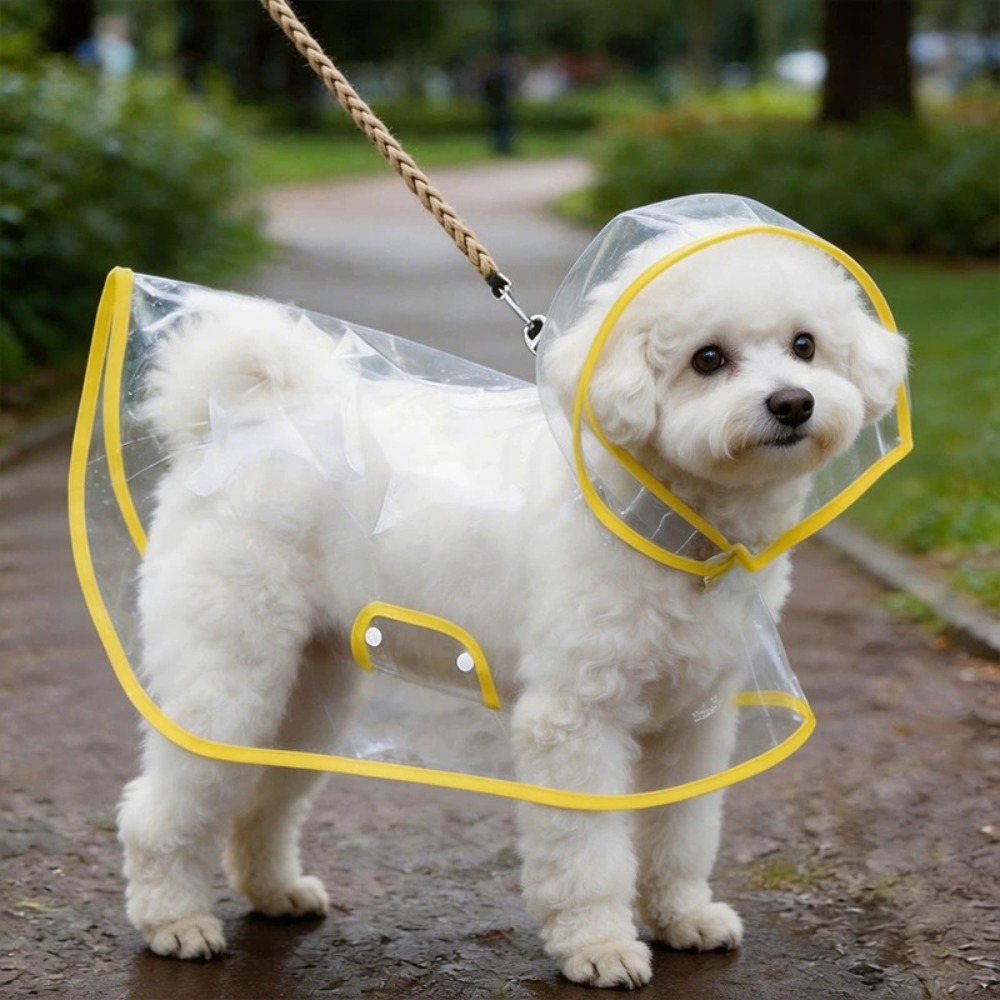 Dog Raincoat - Прозрачный дождевик для собак, полностью закрывающий