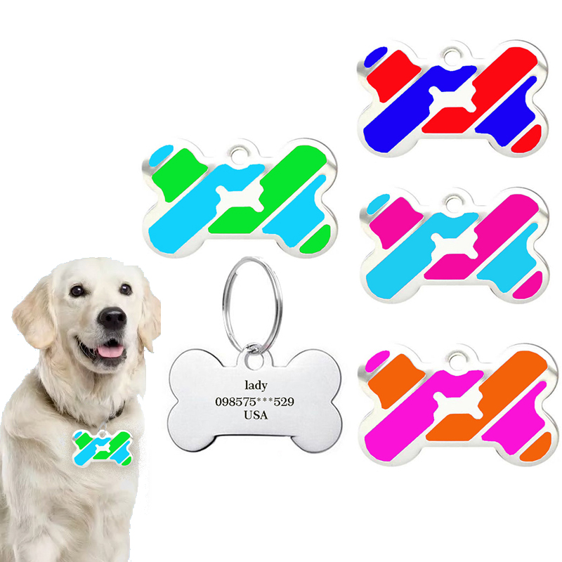 Pet Supplies List - Персонализированная идентификационная карточка для костей, разноцветная